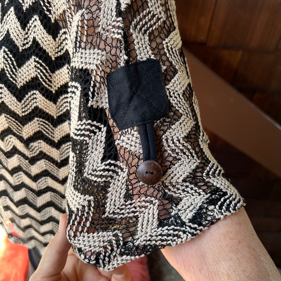 Top/other-Kaktus, swing flow zig zag thin artistic top, mesh, shark tail hem, M - Picture 10 of 17